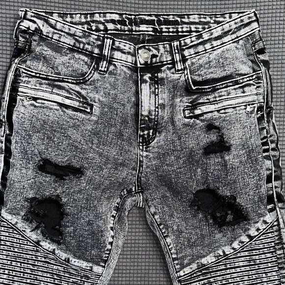 Rue21 Premium Black Men’s Distressed Skinny Jeans  34x34 - Picture 1 of 6